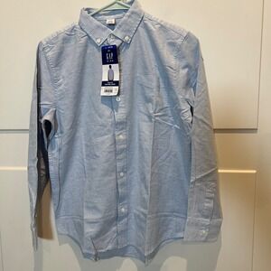 GAP Kids Boys Blue‎ Oxford Button Down Shirt Long Sleeve Size L 14-16 NWT